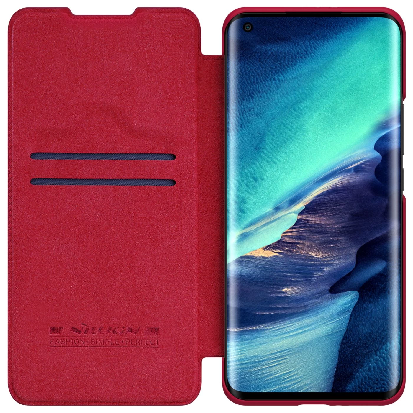 Xiaomi Mi 11 Pro maciņš sarkans Nillkin Qin Leather