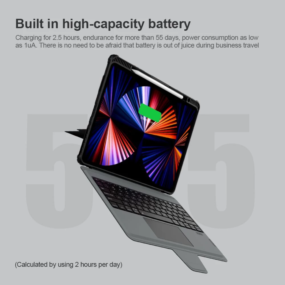Apple iPad Pro 12.9 (2021) maciņš melns Nillkin Bumper Combo Keyboard