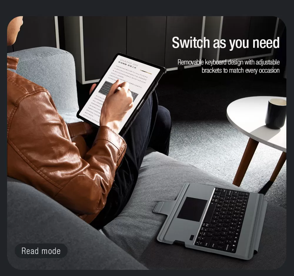 Apple iPad Pro 12.9 (2021) tablet suojakuori, suojakotelo musta NILLKIN BUMPER COMBO KEYBOARD (BACKLIT VERSION)