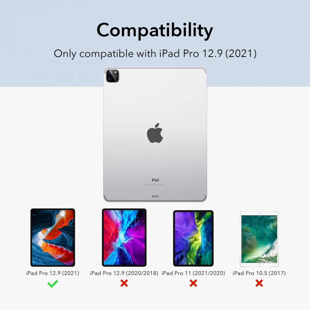 Apple iPad Pro 12.9 (2021) maciņš melns ESR Rebound Magnetic