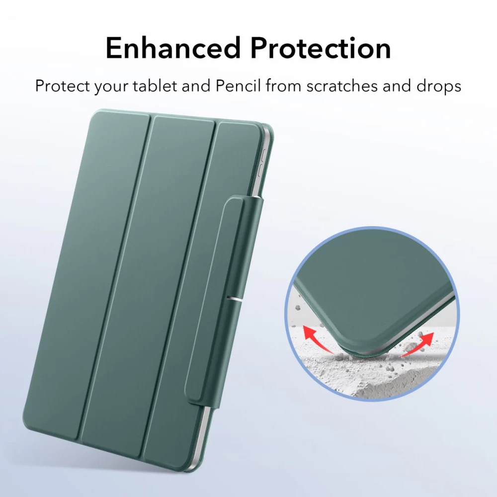 Apple iPad Pro 12.9 (2021) tablet skal, fodral grön ESR Rebound Magnetic