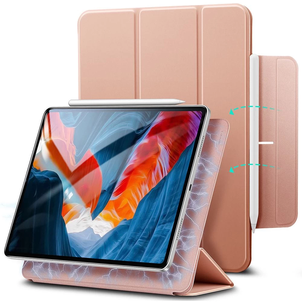 Apple iPad Pro 12.9 (2021) maciņš rozā zelta ESR Rebound Magnetic