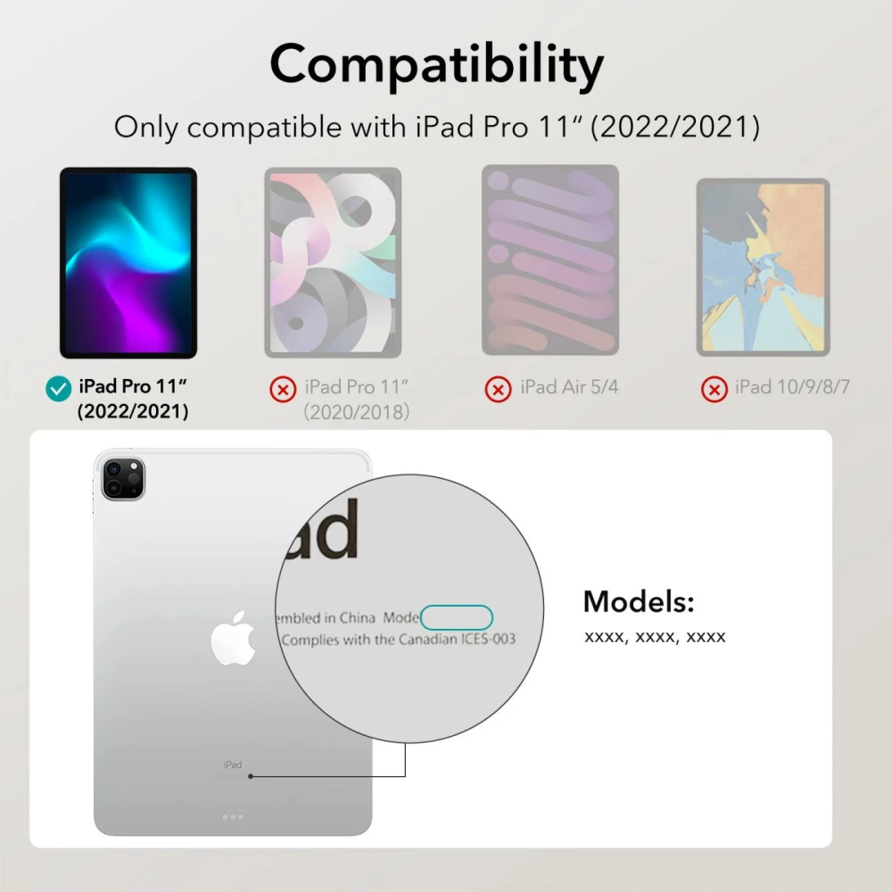 Apple iPad Pro 11 (2021) maciņš melns ESR ASCEND TRIFOLD