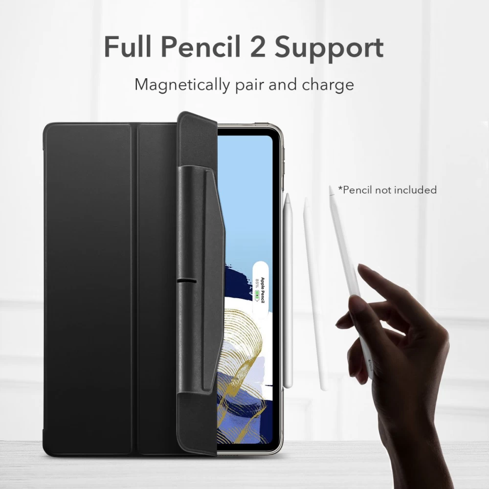 Apple iPad Pro 11 (2021) tablet skal, fodral svart ESR Ascend Trifold  /Tempered Glass