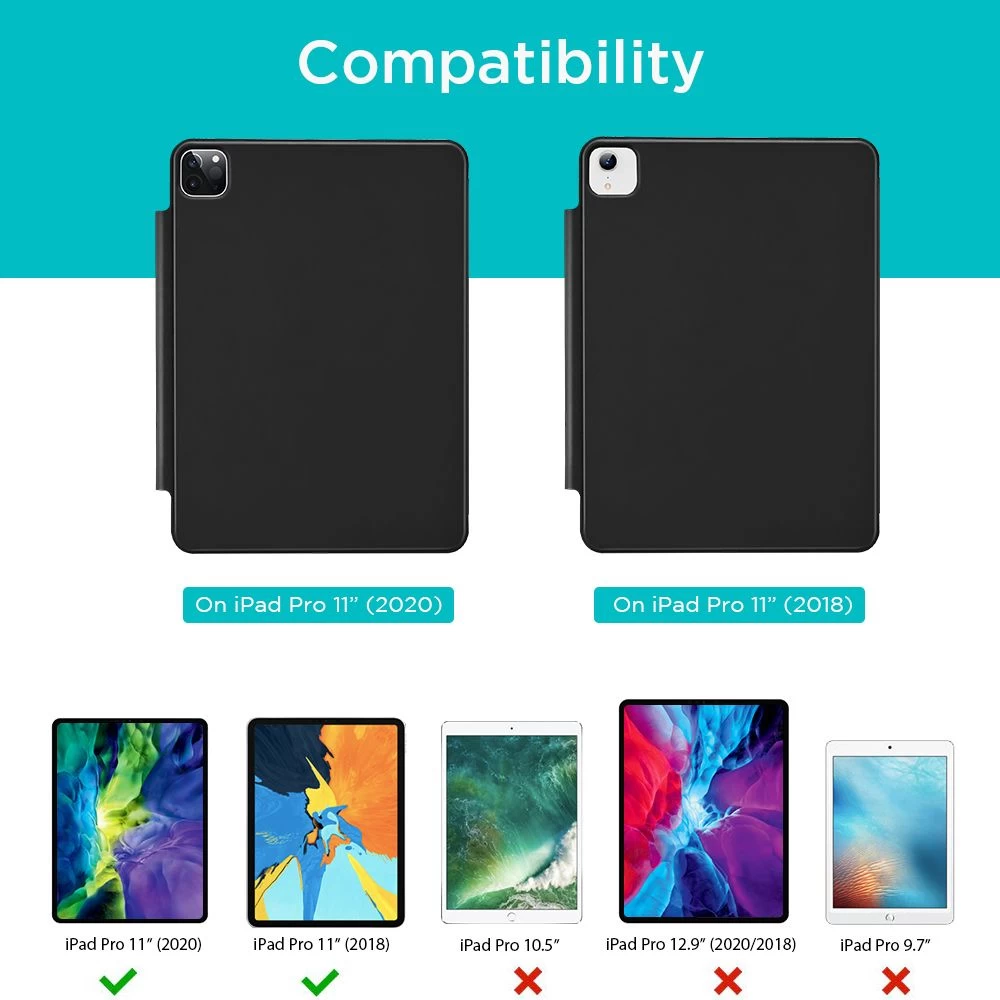 Apple iPad Pro 11 (2021) tablet skal, fodral svart ESR Rebound Magnetic 