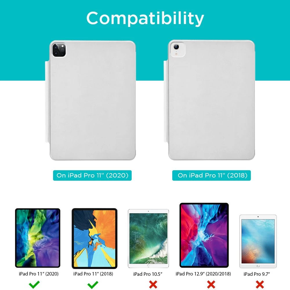 Apple iPad Pro 11 (2021) tablet skal, fodral silver ESR Rebound Magnetic