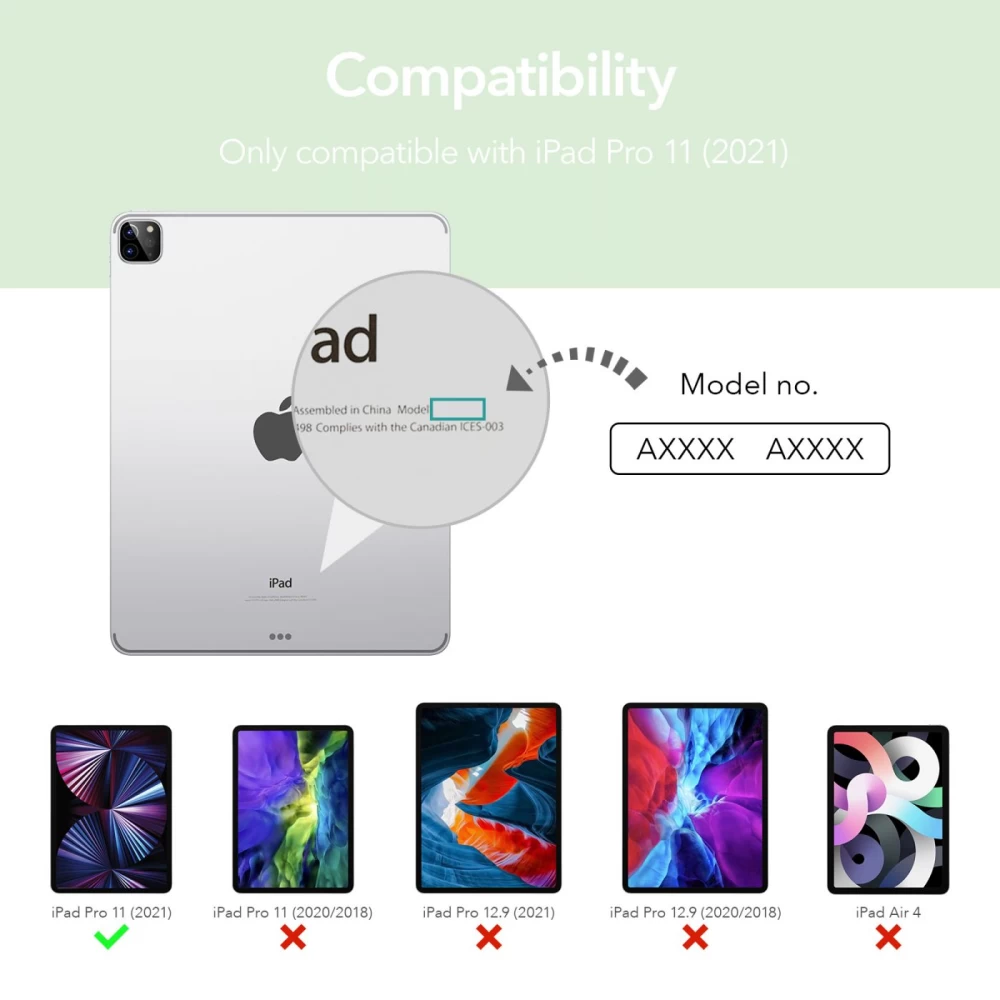 Apple iPad Pro 11 (2021) tablet skal, fodral grön ESR Ascend Trifold  2021