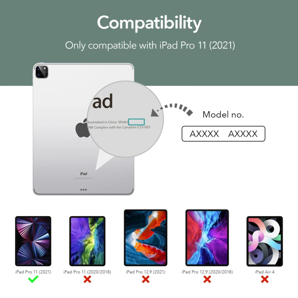 Apple iPad Pro 11 (2021) tablet skal, fodral grön ESR Ascend Trifold