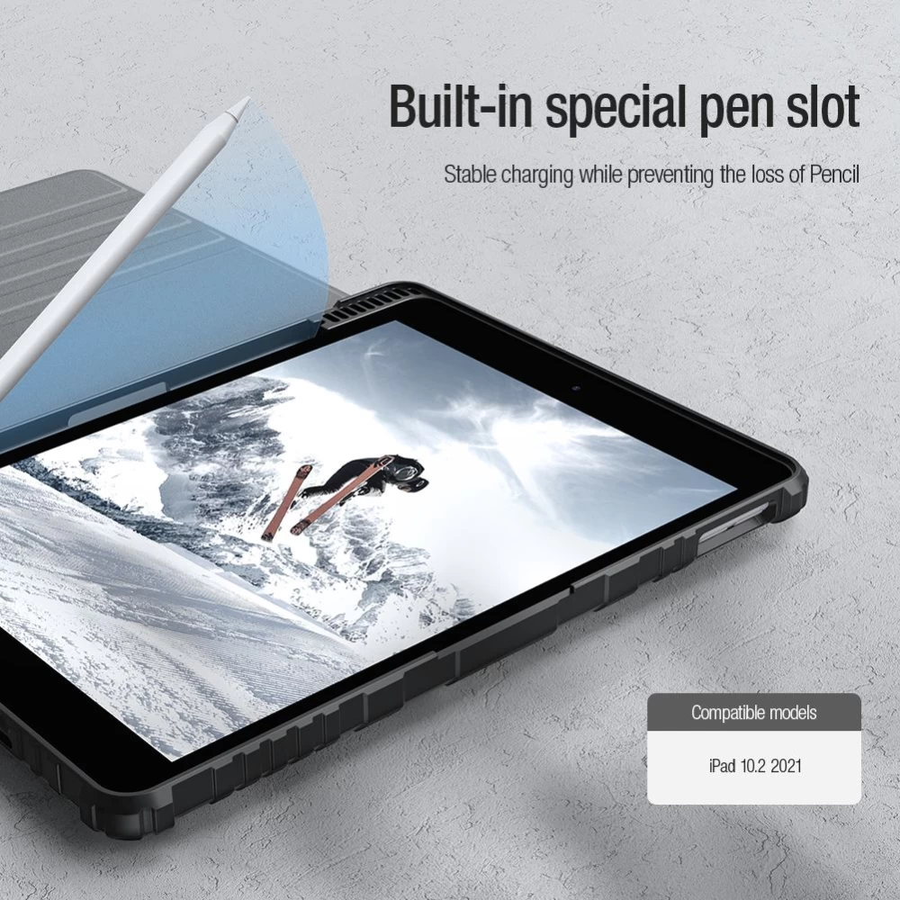 Apple iPad 10.2 8th Gen (2020) maciņš melns NILLKIN Bumper SnapSafe
