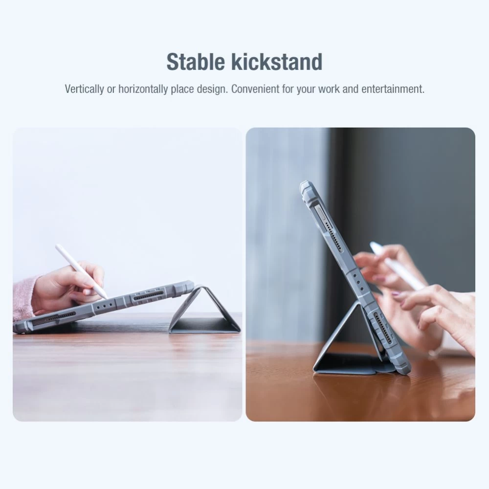 Apple iPad 10.2 8th Gen (2020) maciņš pelēks Nillkin Bumper Leather  Pro