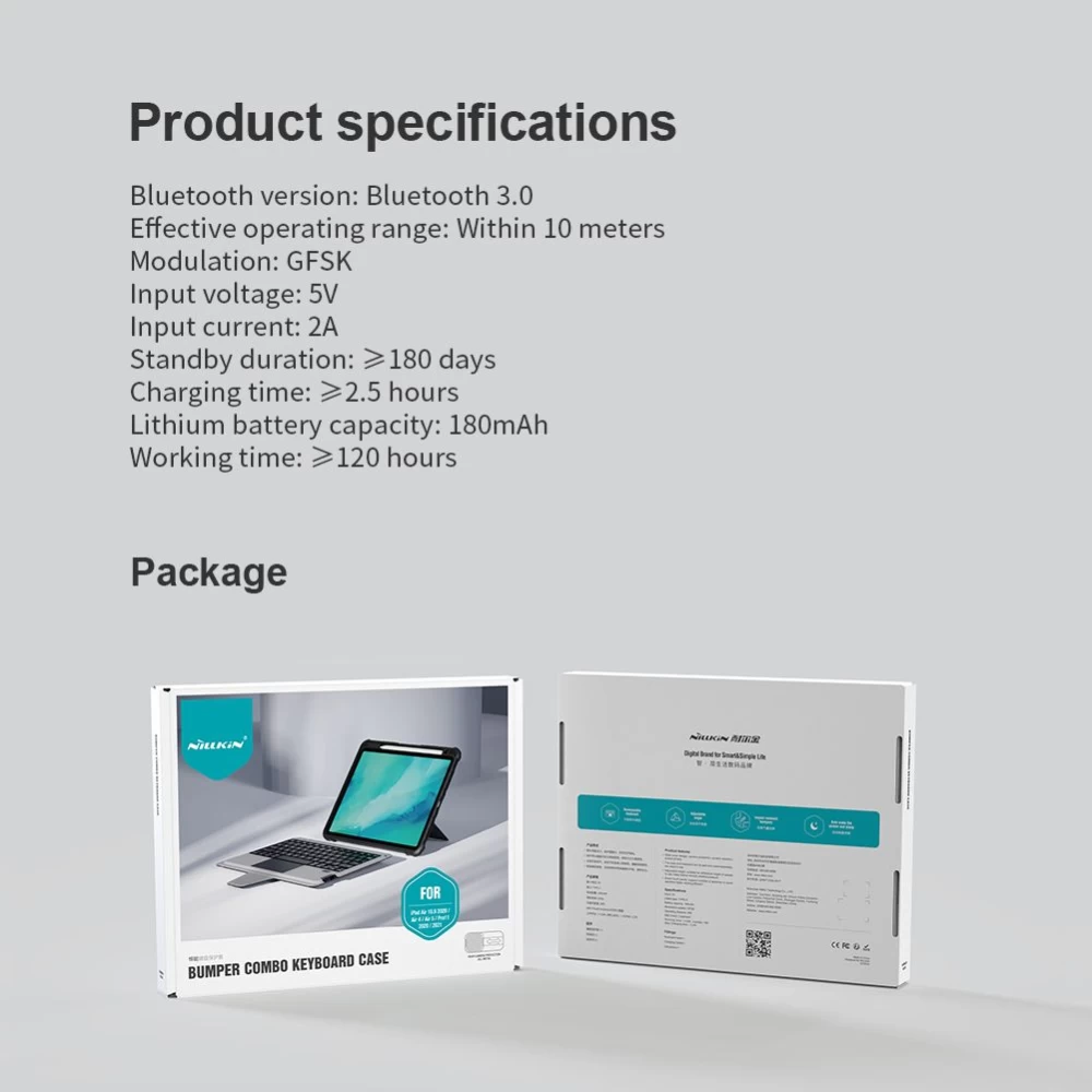 Apple iPad Air 10.9 (2020) maciņš melns NILLKIN BUMPER COMBO KEYBOARD