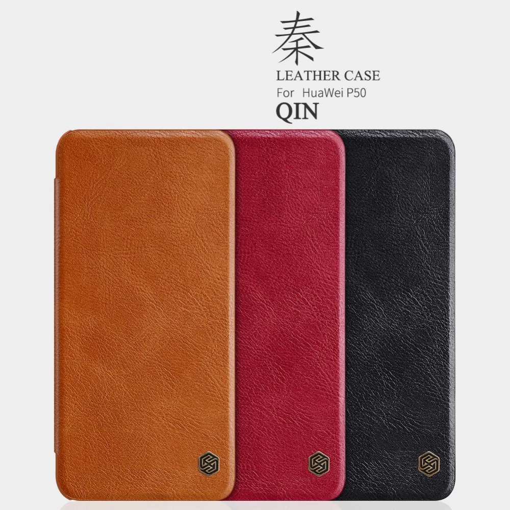 Huawei P50 fodral svart Nillkin Qin Leather