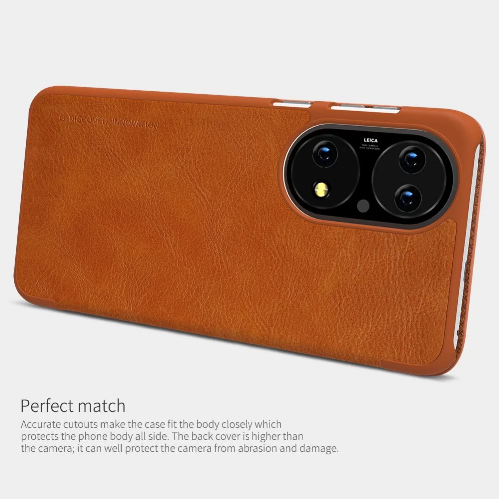 Huawei P50 fodral svart Nillkin Qin Leather