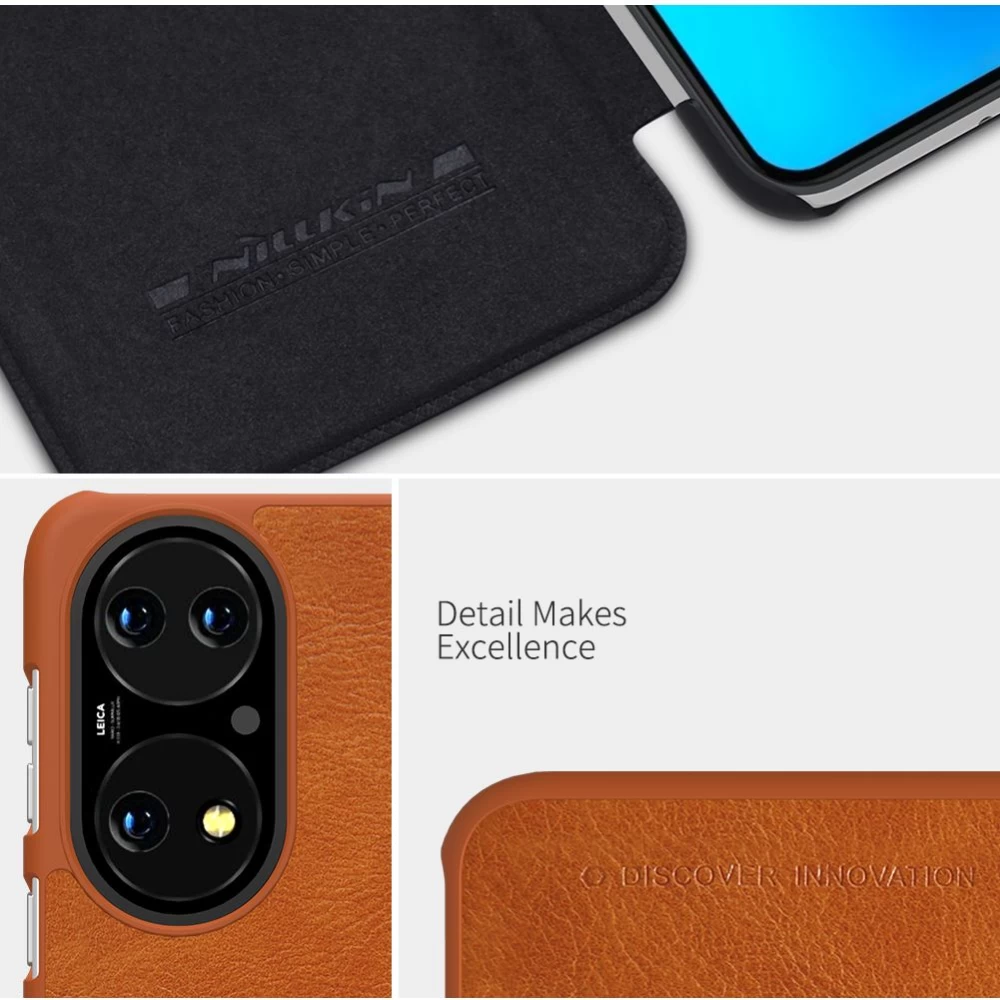 Huawei P50 fodral svart Nillkin Qin Leather