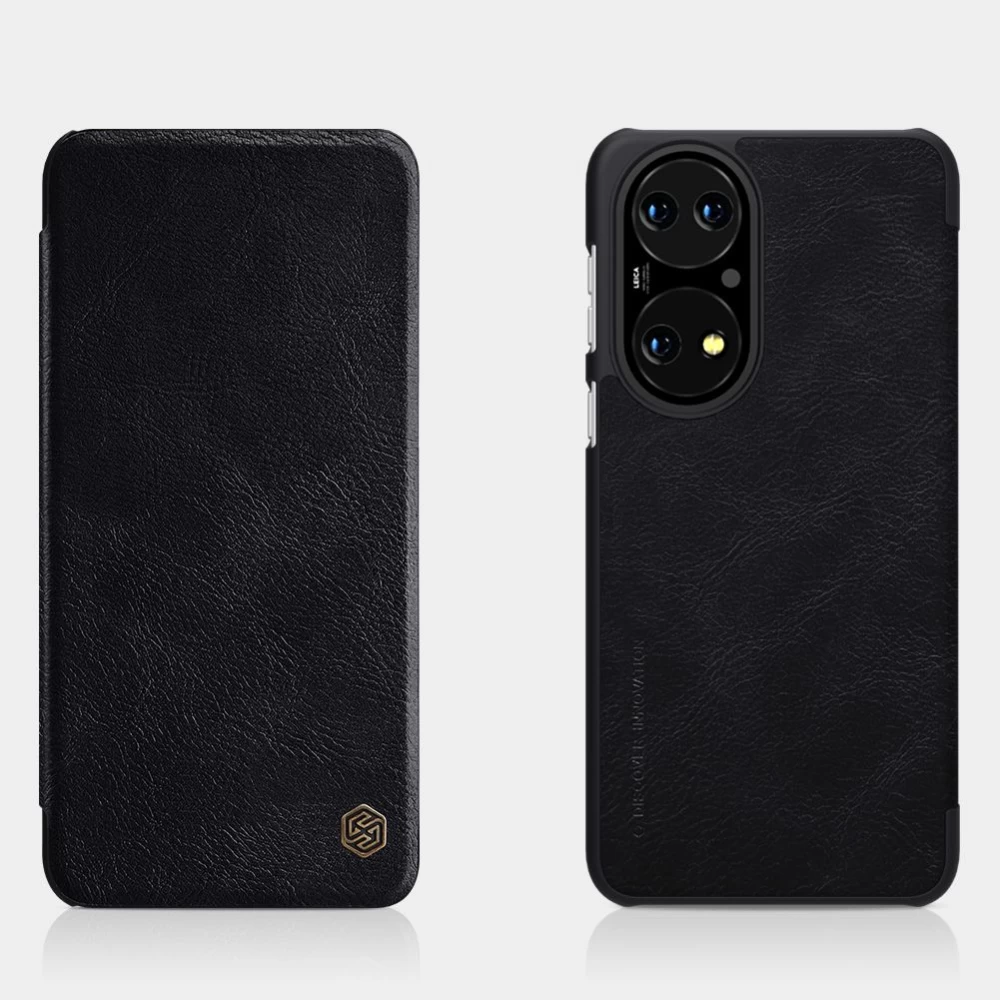 Huawei P50 fodral svart Nillkin Qin Leather