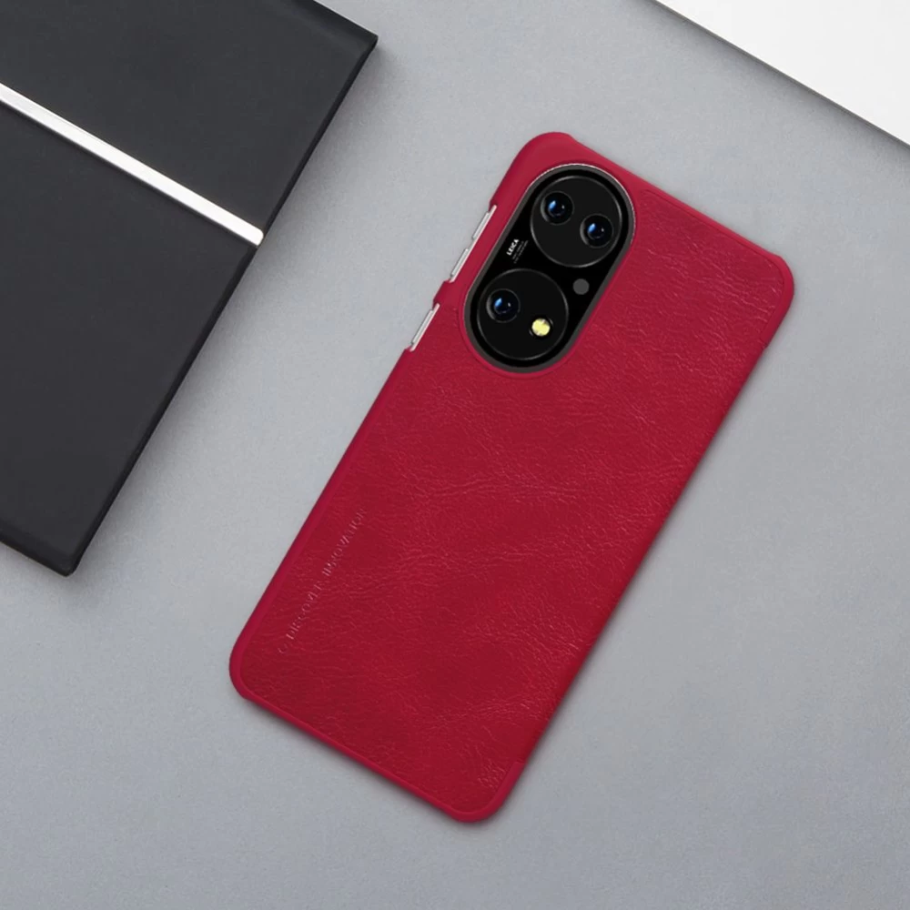 Huawei P50 fodral svart Nillkin Qin Leather