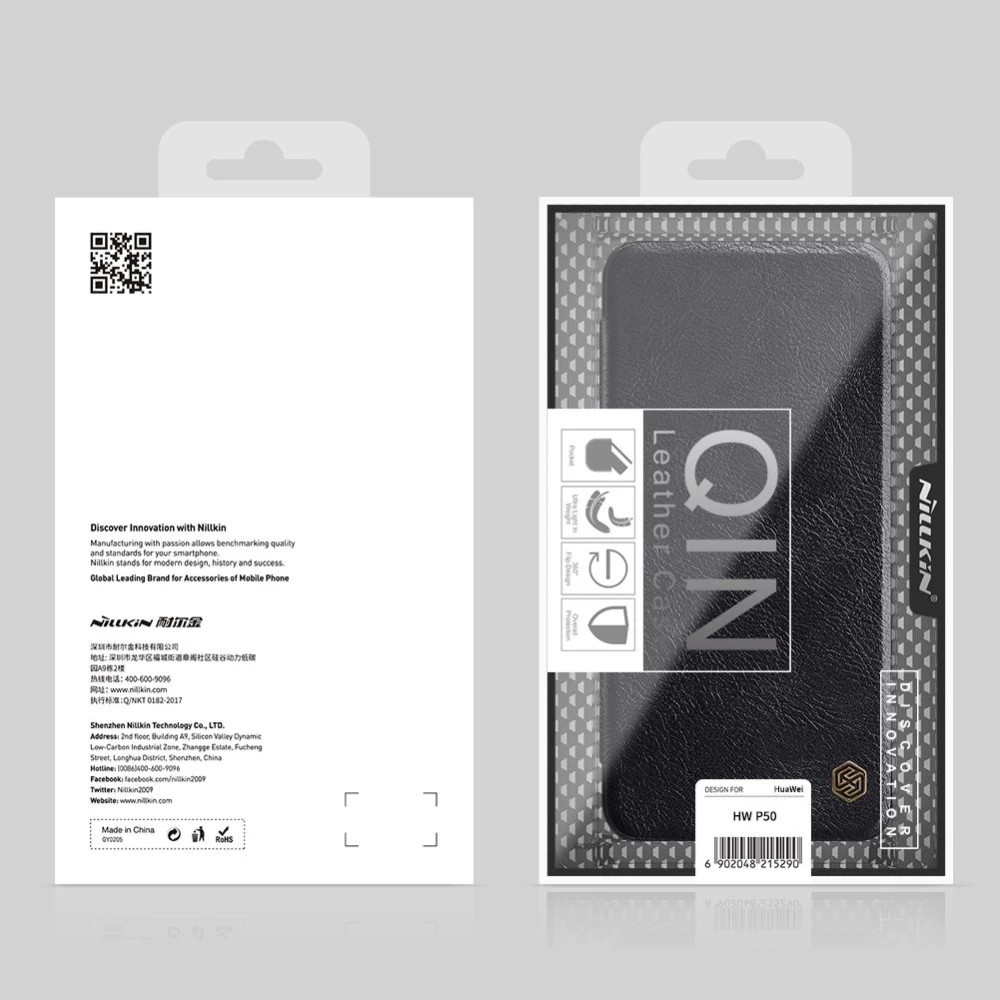 Huawei P50 fodral svart Nillkin Qin Leather