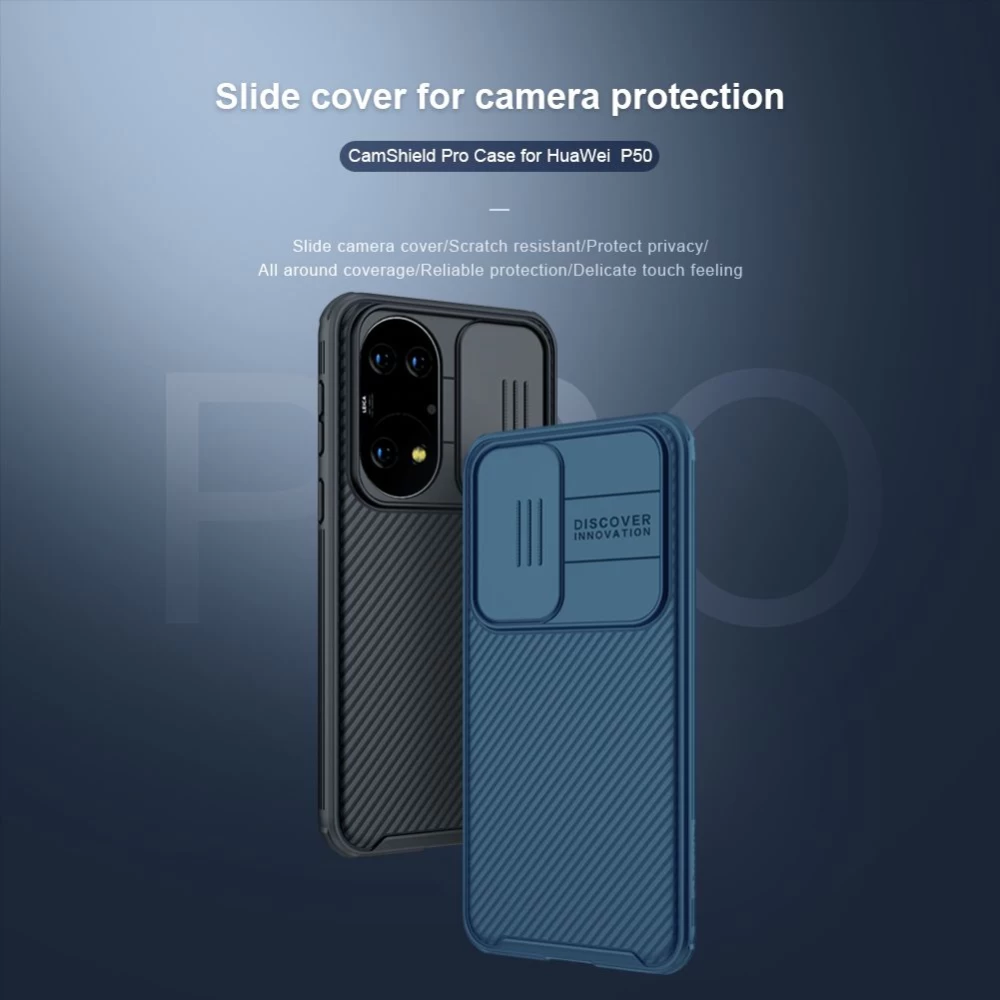 Huawei P50 skal blå Nillkin CamShield PRO