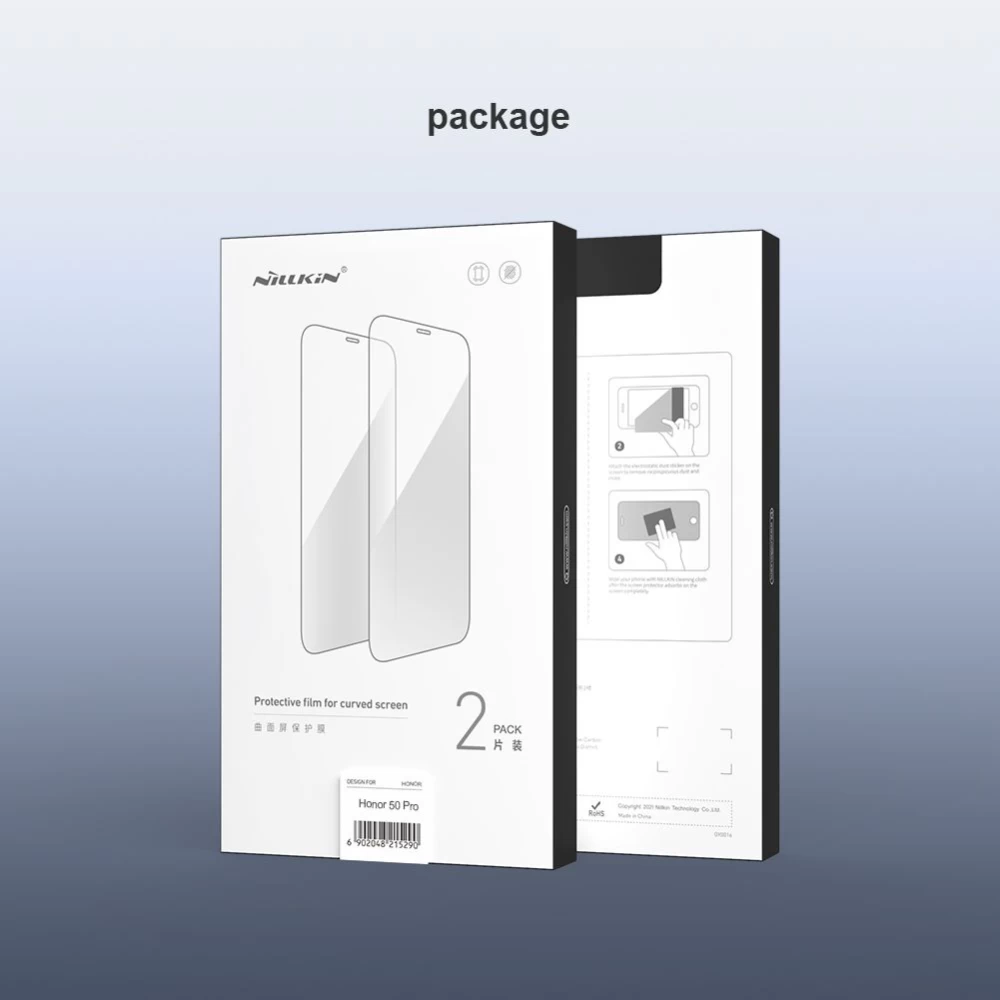 Honor 50 Pro защитное стекло  Nillkin Impact Resistant Curved Film (2pack)