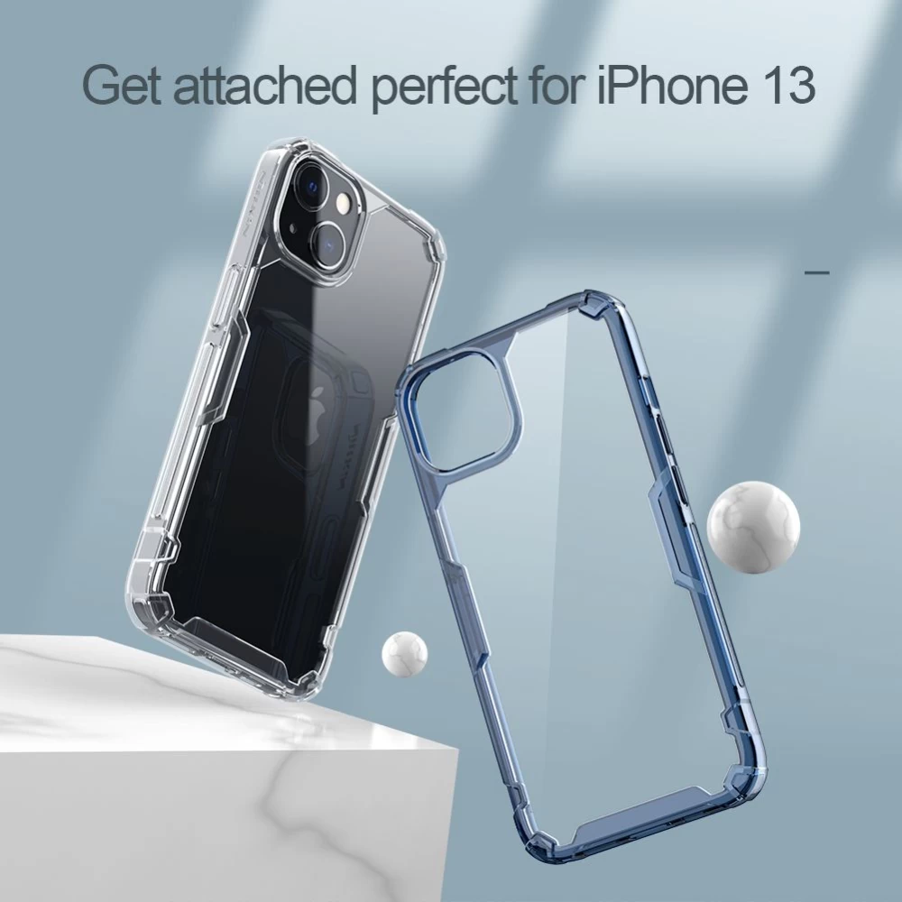 Apple iPhone 13 suojakuori läpinäkyvä sininen Nillkin TPU PRO