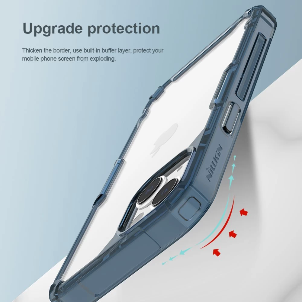 Apple iPhone 13 suojakuori läpinäkyvä sininen Nillkin TPU PRO