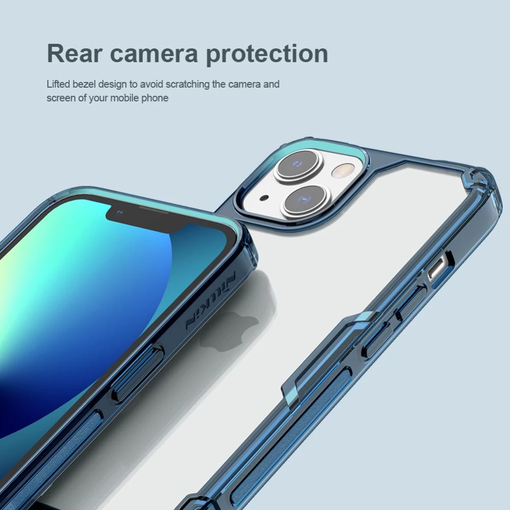 Apple iPhone 13 suojakuori läpinäkyvä sininen Nillkin TPU PRO