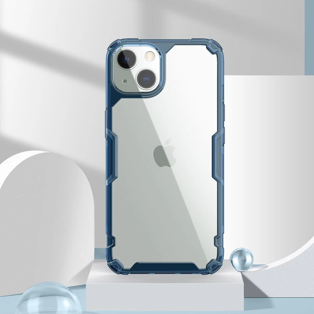 Apple iPhone 13 suojakuori läpinäkyvä sininen Nillkin TPU PRO