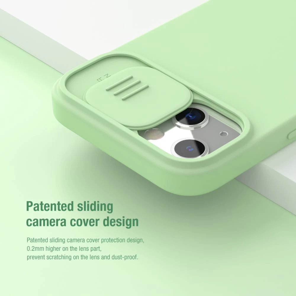 Apple iPhone 13 suojakuori vihreä Nillkin CamShield Silky Magnetic Silicon
