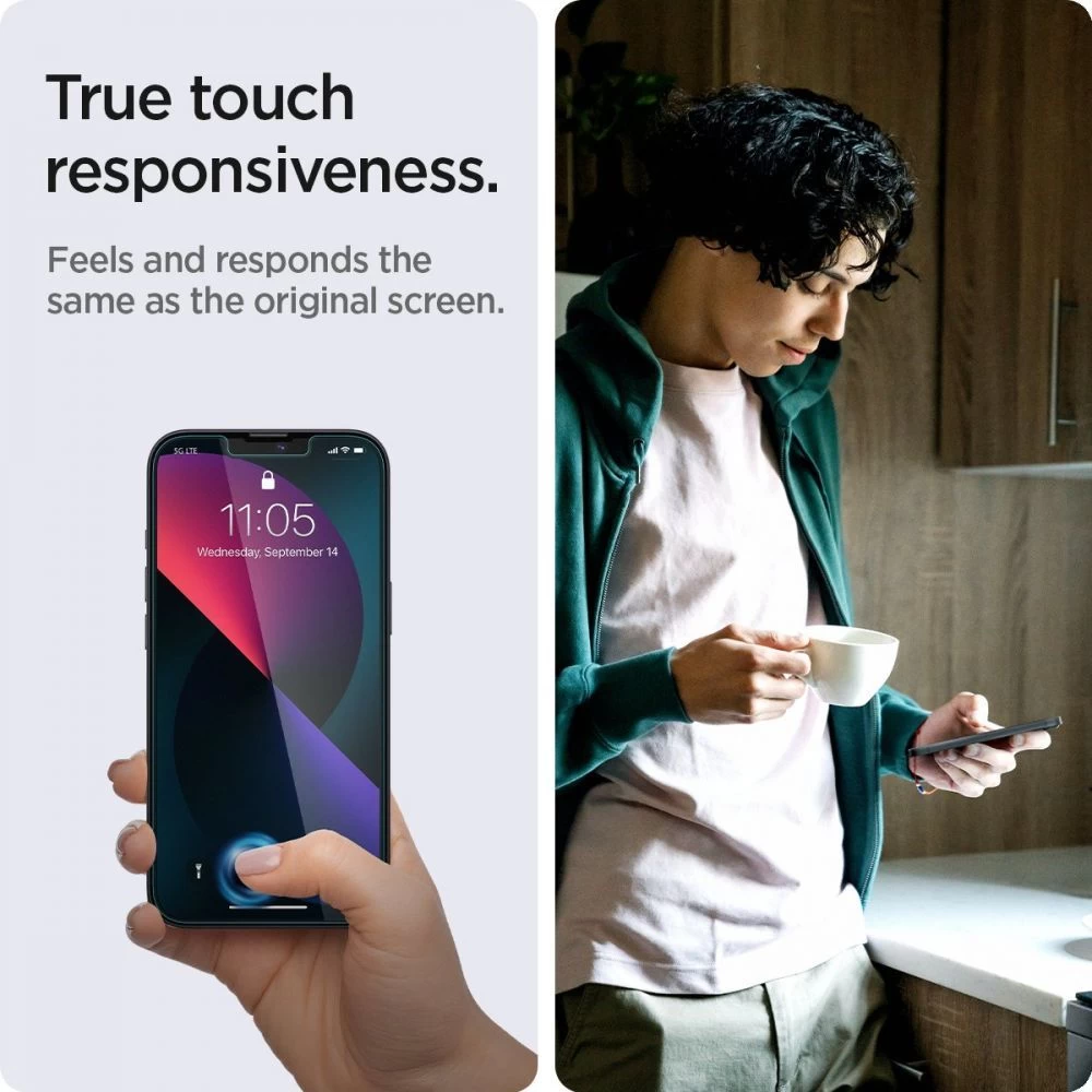 Apple iPhone 13 panssarilasi  SPIGEN GLAS.TR ”EZ FIT” PRIVACY 2-PACK