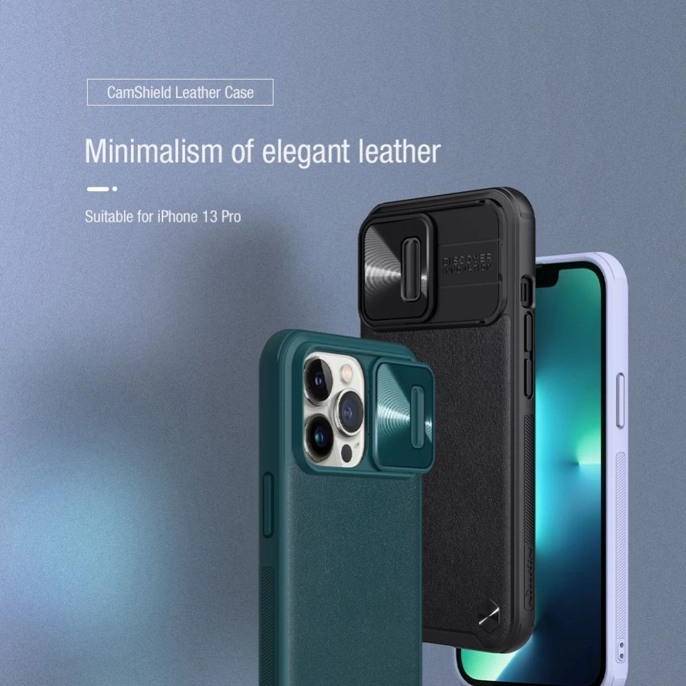 Apple iPhone 13 Pro skal svart Nillkin CamShield Leather