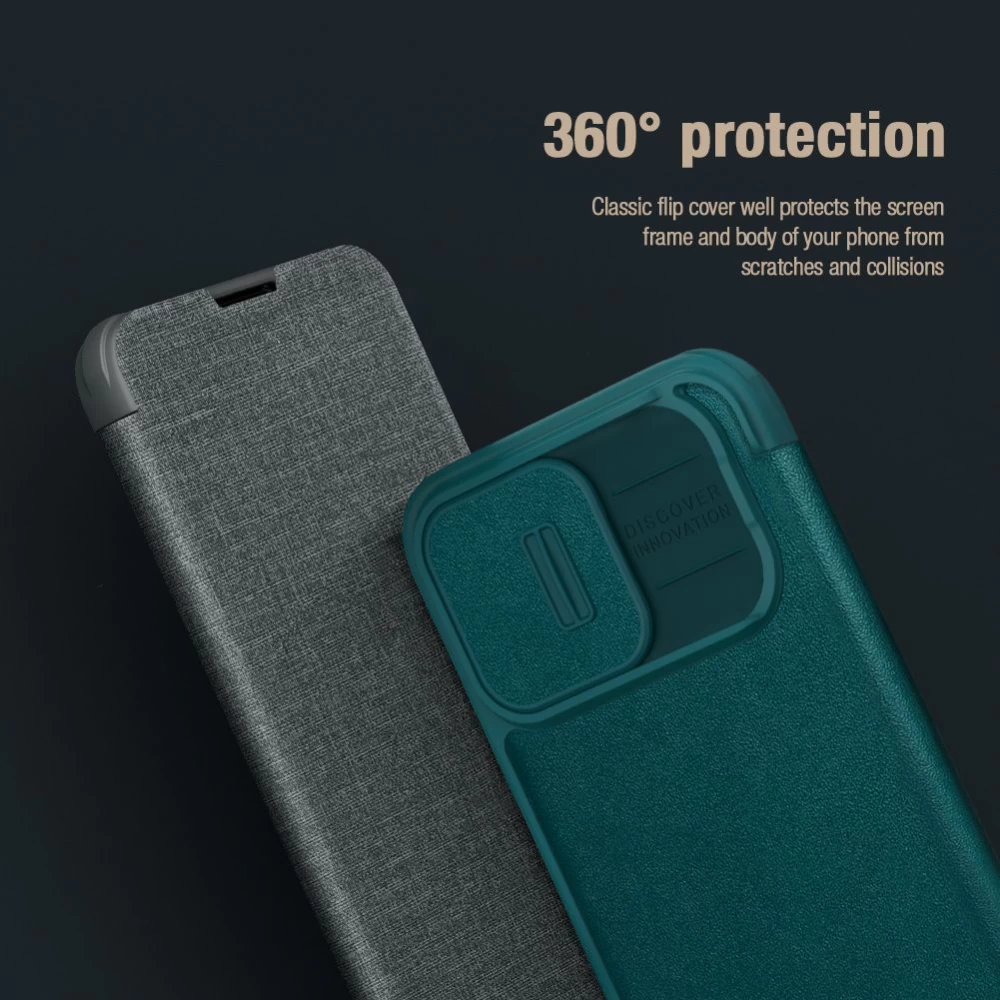Apple iPhone 13 Pro fodral grå Nillkin Qin Leather (Cloth Version)