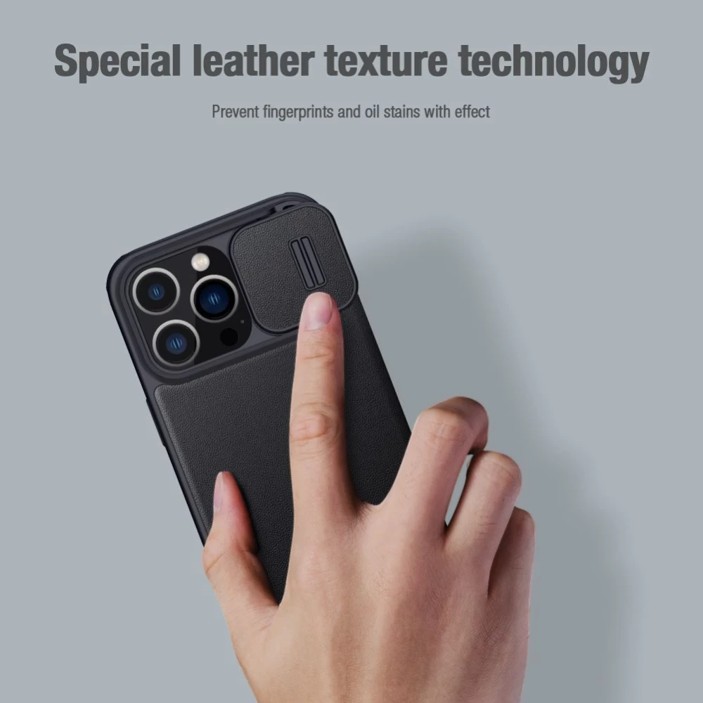 Apple iPhone 13 Pro fodral grå Nillkin Qin Leather (Cloth Version)