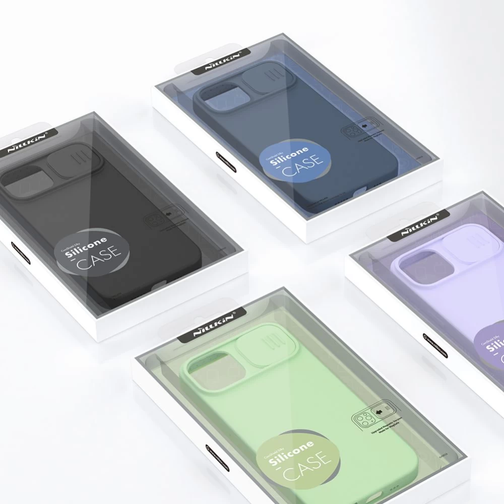 Apple iPhone 13 Pro skal grön Nillkin CamShield Silky Silicon
