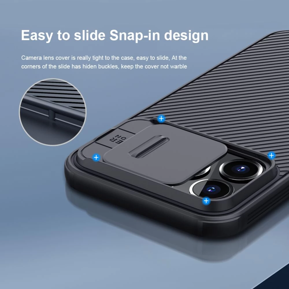 Apple iPhone 13 Pro case blue Nillkin CamShield Magnetic