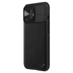 Apple iPhone 13 Pro skal svart Nillkin CamShield Leather 