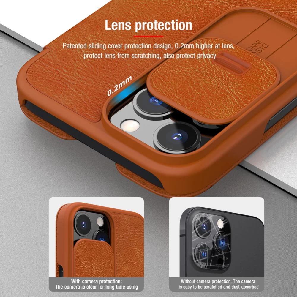 Apple iPhone 13 Pro Max fodral brun Nillkin Qin Leather