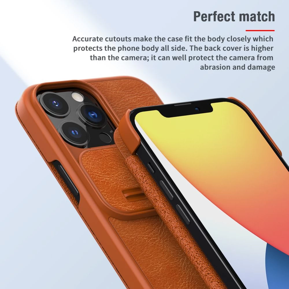 Apple iPhone 13 Pro Max fodral brun Nillkin Qin Leather