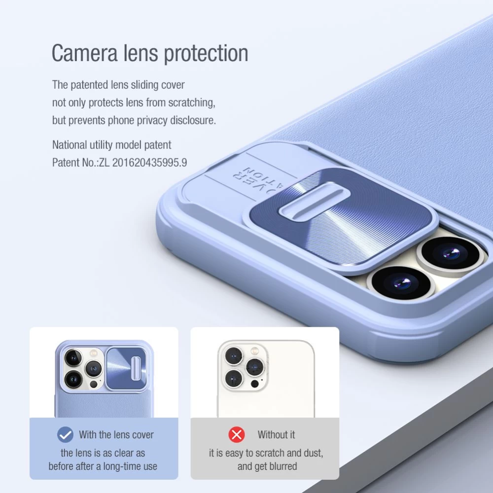 Apple iPhone 13 Pro Max skal svart Nillkin CamShield Leather