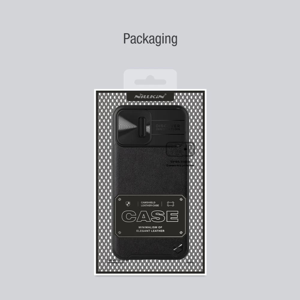 Apple iPhone 13 Pro Max skal svart Nillkin CamShield Leather