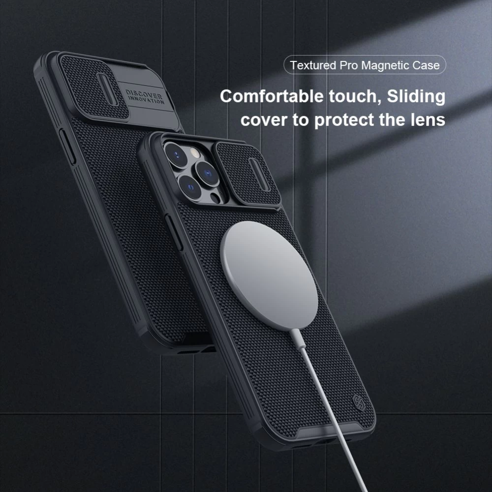 Apple iPhone 13 Pro Max ümbris must Nillkin Textured Magnetic