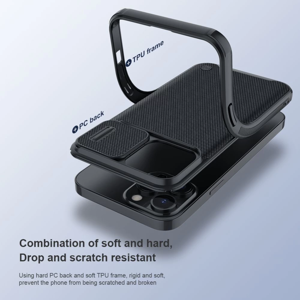 Apple iPhone 13 Pro Max ümbris must Nillkin Textured Magnetic
