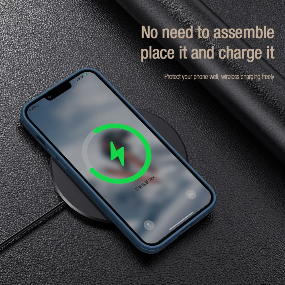 Apple iPhone 13 Pro Max case green Nillkin CamShield Leather S