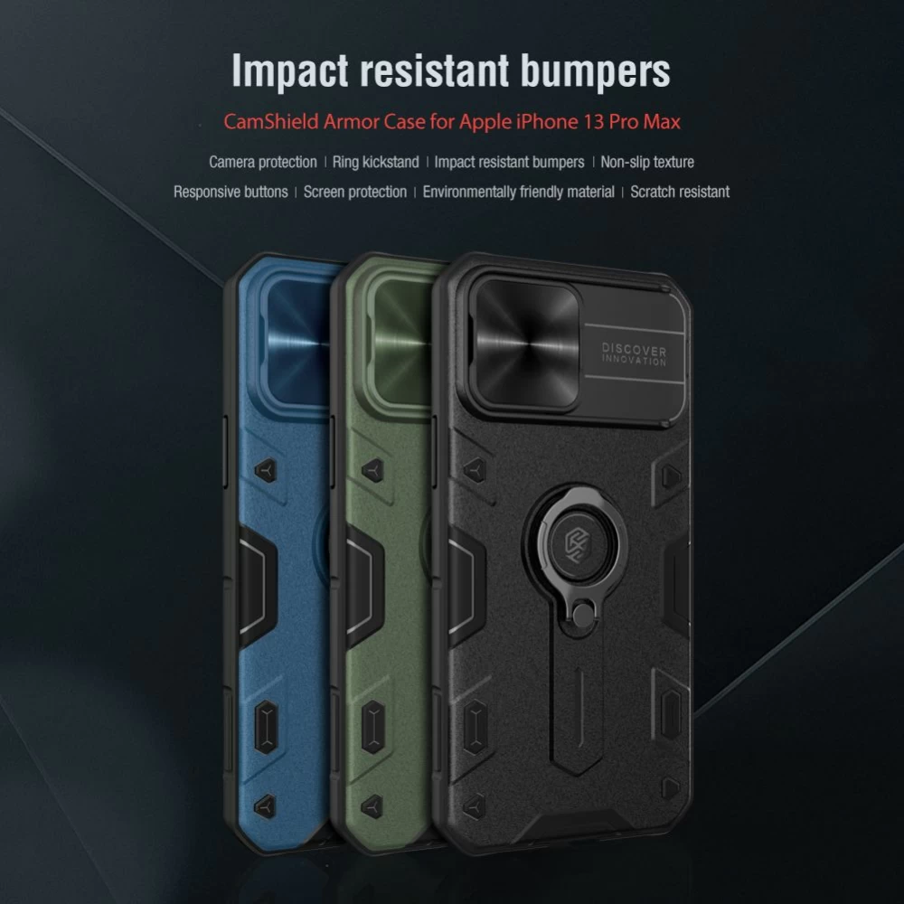 Apple iPhone 13 Pro Max skal grön Nillkin CamShield Armor