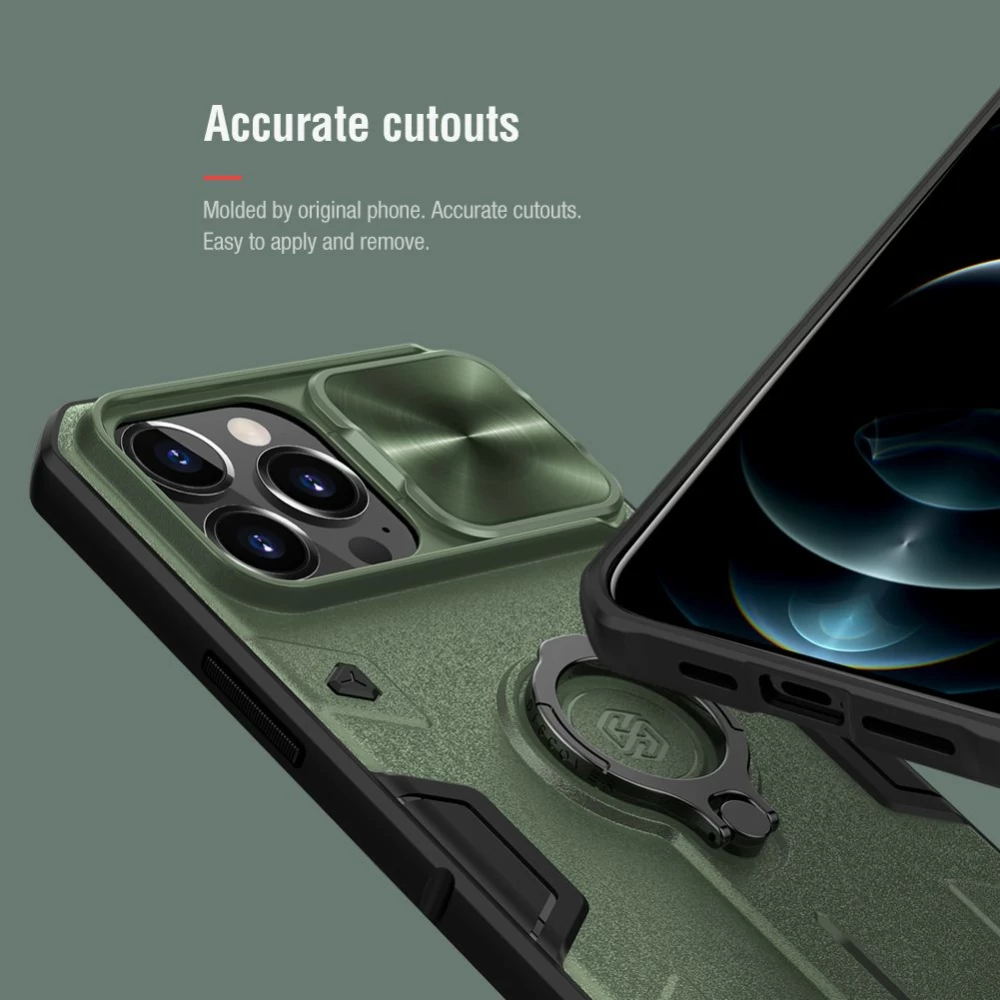Apple iPhone 13 Pro Max skal grön Nillkin CamShield Armor