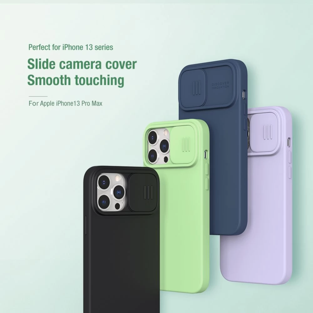 Apple iPhone 13 Pro Max case green Nillkin CamShield Silky Silicon