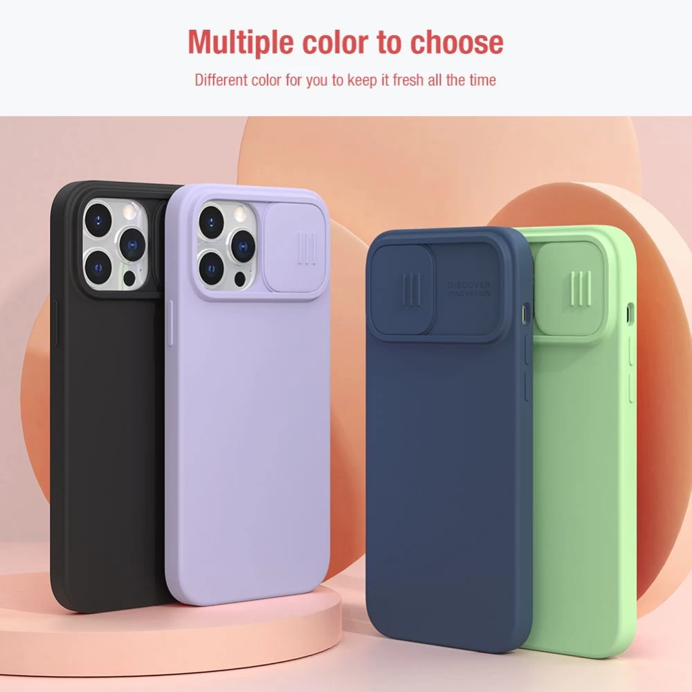Apple iPhone 13 Pro Max case green Nillkin CamShield Silky Silicon