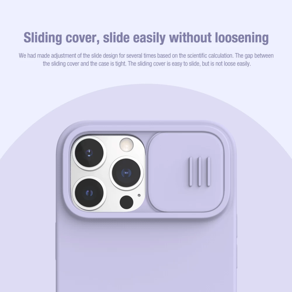 Apple iPhone 13 Pro Max skal blå Nillkin CamShield Silky Magnetic Silicon