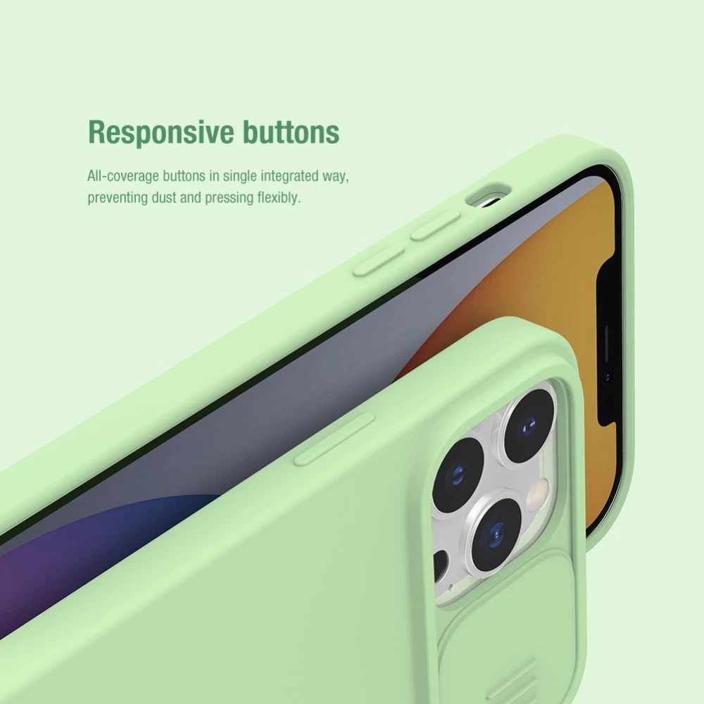 Apple iPhone 13 Pro Max skal blå Nillkin CamShield Silky Magnetic Silicon