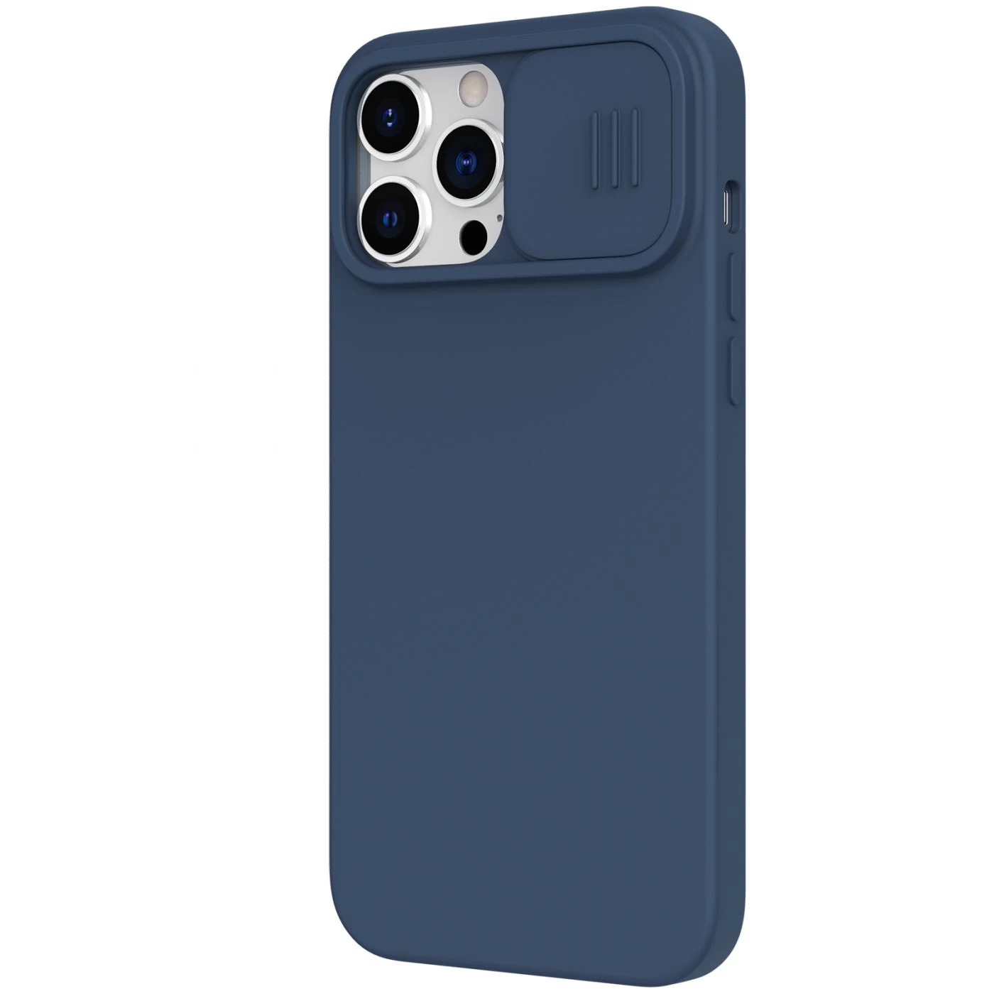 Apple iPhone 13 Pro Max skal blå Nillkin CamShield Silky Magnetic Silicon