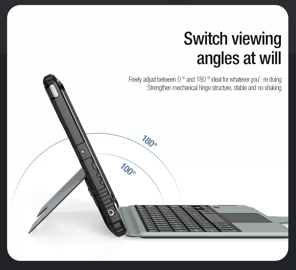 Apple iPad 10.2 9th Gen (2021) Planšetės dėklas Juoda NILLKIN BUMPER COMBO KEYBOARD (BACKLIT VERSION)